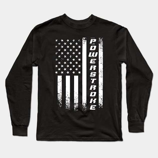 American Powerstroke Flag Long Sleeve T-Shirt by QUYNH SOCIU